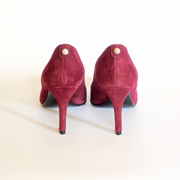 Michael Kors Red Wine Suede Leather 3 Inch Heels US Size 5 Never Worn - Picture 6 of 10